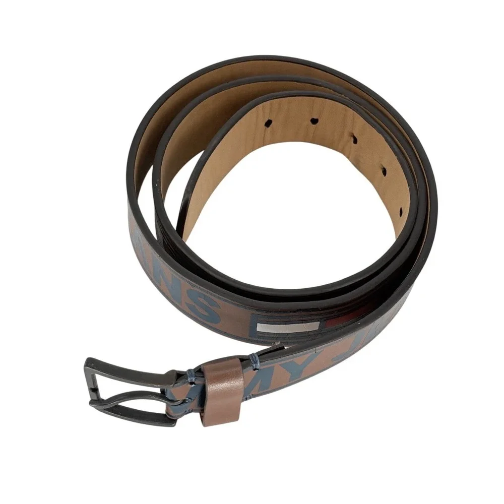 Tommy Hilfiger Tommy Jeans Logo‎ Belt Mens Large L 38-40 Brown Streetwear Y2K